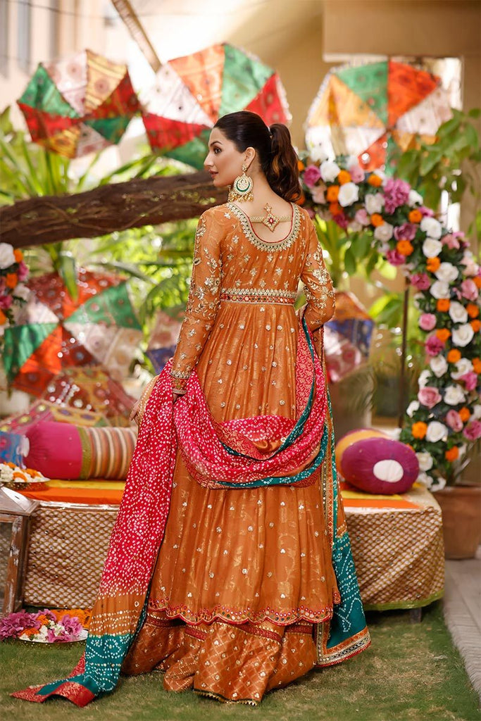 Orange sale mehndi dress